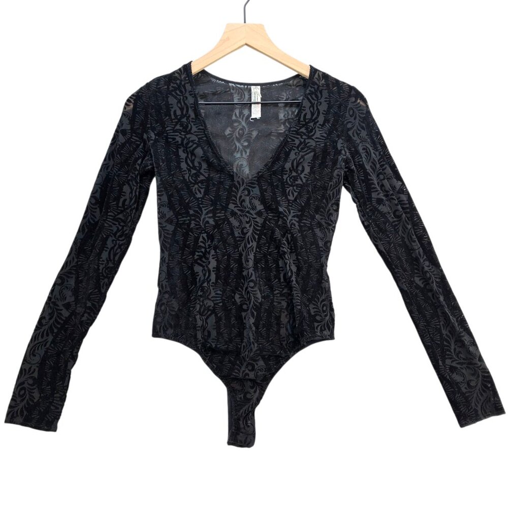 Free People Intimately FP On Dance Floor Sheer Bodysuit Deep‎ V-neck Lightweight